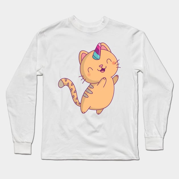 Cartoon Cat | Tabby Cat Long Sleeve T-Shirt by edwardecho